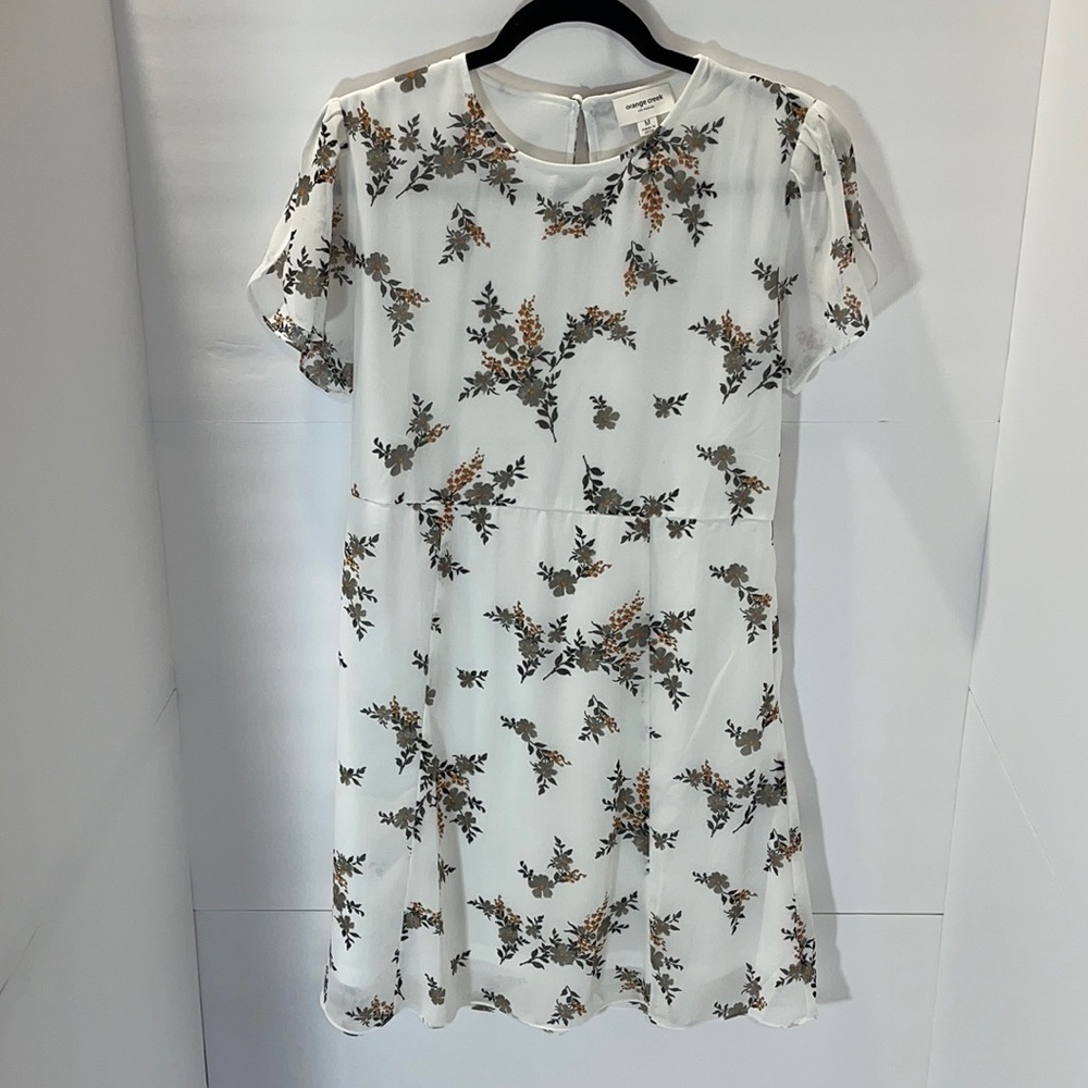 𝅺orange Creek Sheer Floral Dress Medium